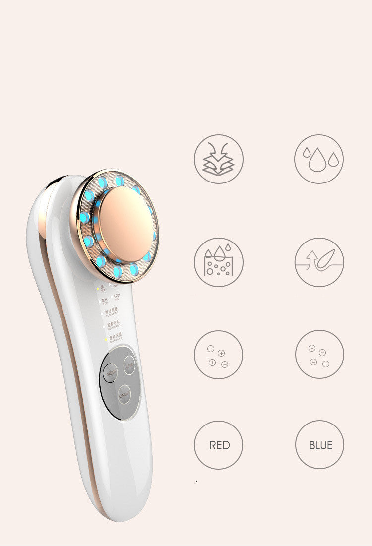 7-in-1 Facial Massager & Skin Care Tool: Galvanic, High-Frequency, Face Lifting, Tightening, and Anti-Aging Machine.