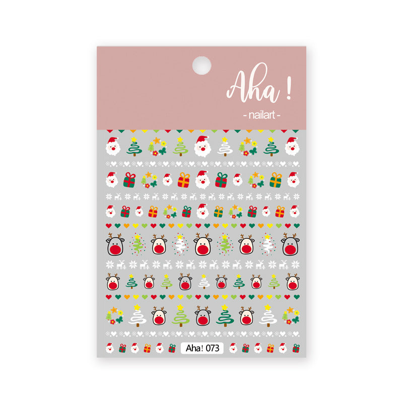 Santa Claus Cartoon Nail Art Stickers.