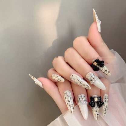 Light Luxury Tweed Nail Patches for a Premium Nail Art Look.