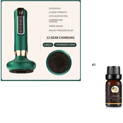 Electric Vacuum Cupping Massager for Body and Anti-Cellulite with Essential Oil.