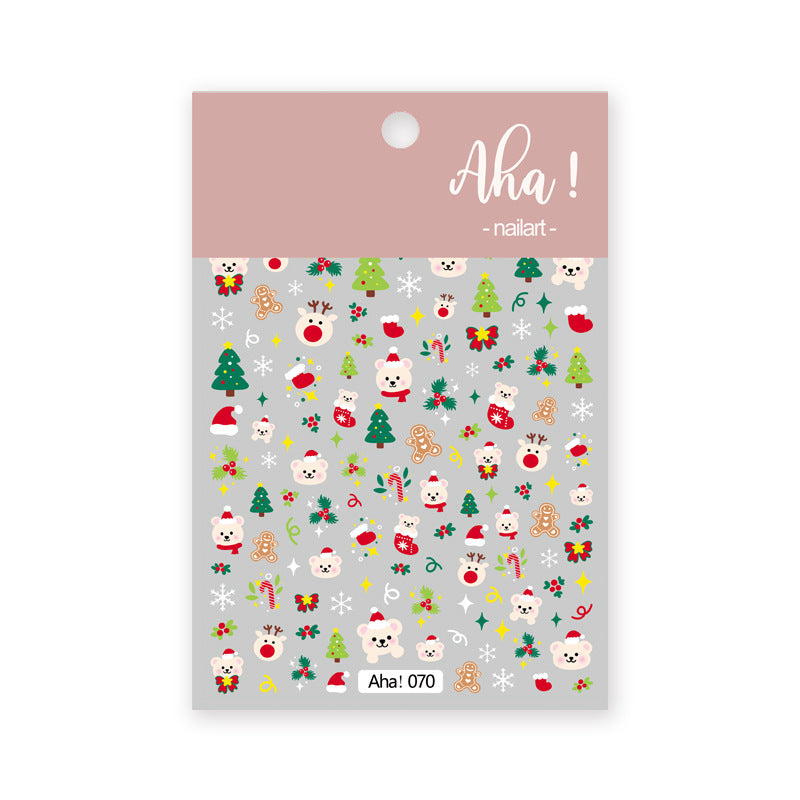 Santa Claus Cartoon Nail Art Stickers.