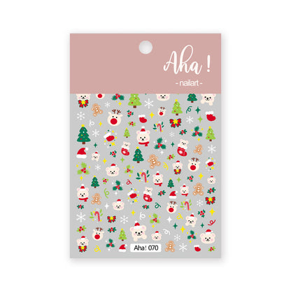 Santa Claus Cartoon Nail Art Stickers.