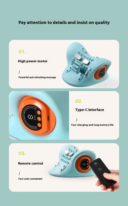 Portable Neck Massager for Cervical Spine Relief and Acupuncture Point Therapy.