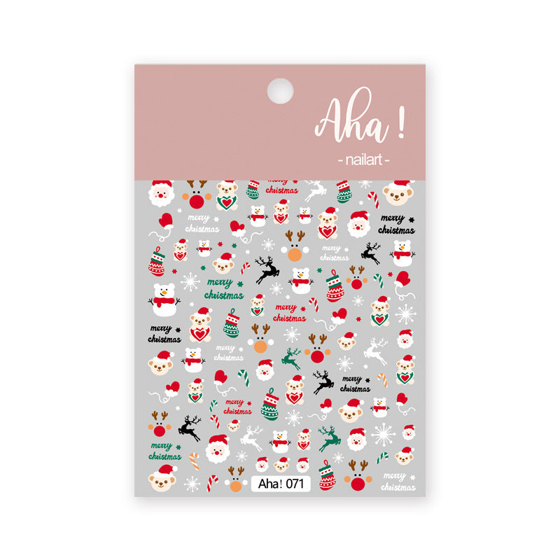 Santa Claus Cartoon Nail Art Stickers.