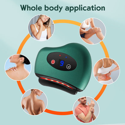 Electric Bianstone Gua Sha Board with Heating & Vibration for Skin Lifting, Wrinkle Removal, Lymphatic Drainage, and Facial/Neck Massaging.