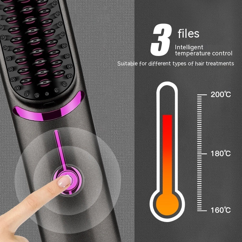 Wireless USB Charging Straightening Comb for Hair Styling.
