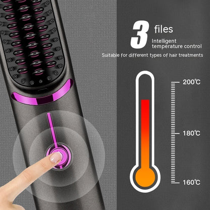 Wireless USB Charging Straightening Comb for Hair Styling.