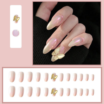 Nail Art Crown Bow Knot Design with Drill Fake Nail Patches.