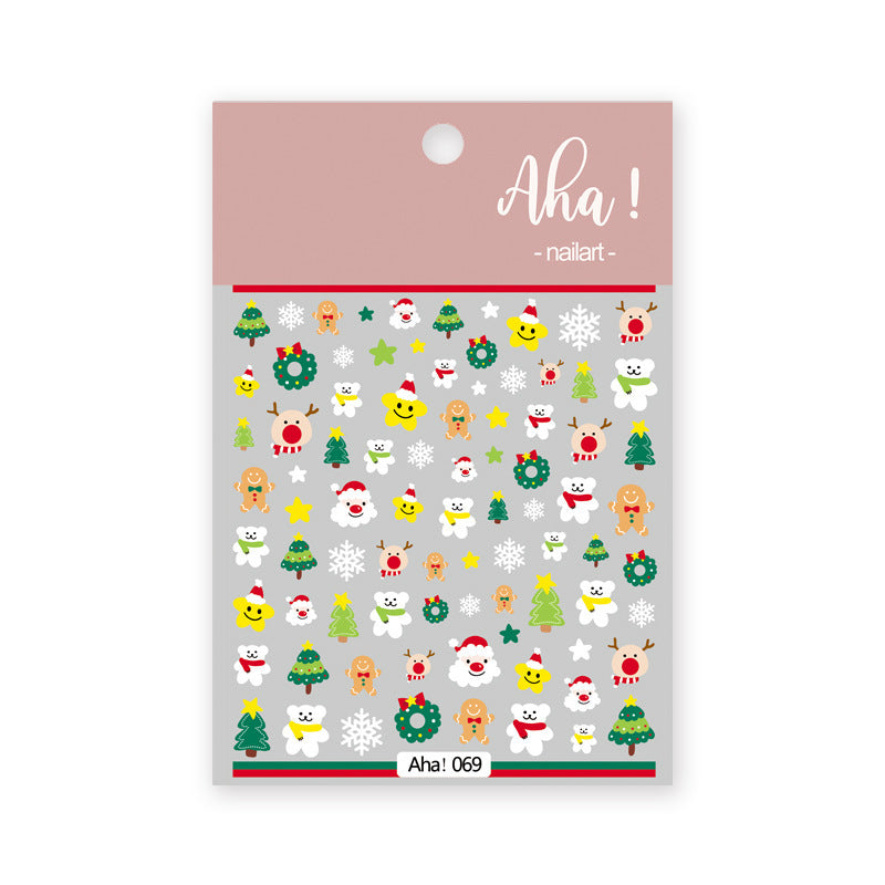 Santa Claus Cartoon Nail Art Stickers.