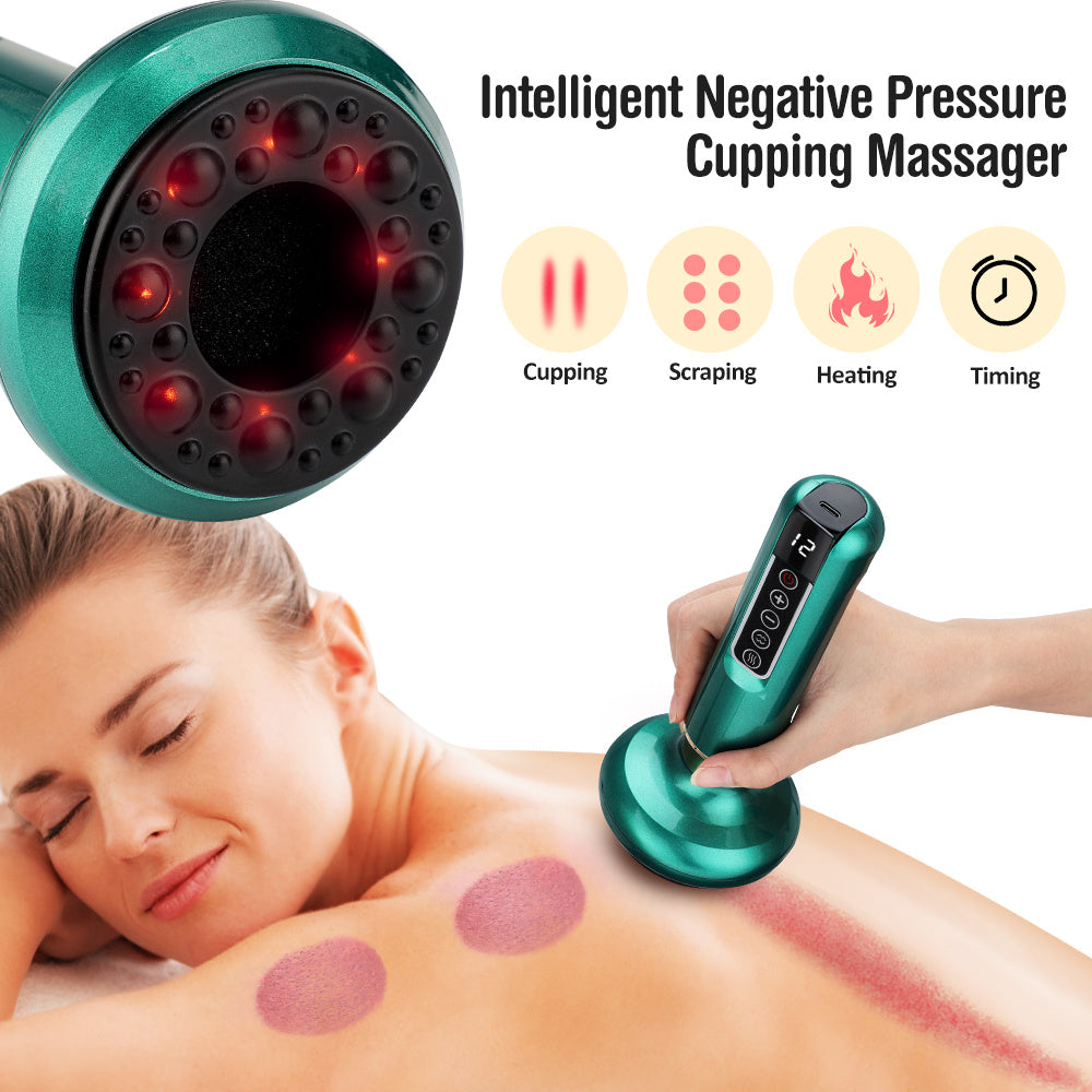 Electric Vacuum Cupping Massager for Body and Anti-Cellulite with Essential Oil.