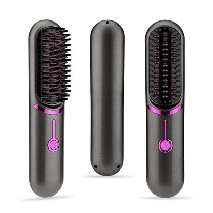 Wireless USB Charging Straightening Comb for Hair Styling.