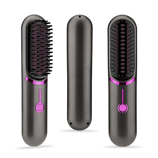 Wireless USB Charging Straightening Comb for Hair Styling.