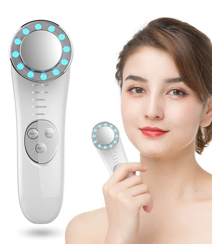 7-in-1 Facial Massager & Skin Care Tool: Galvanic, High-Frequency, Face Lifting, Tightening, and Anti-Aging Machine.
