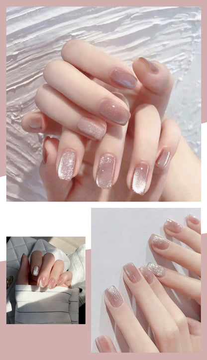 Nail Art Crown Bow Knot Design with Drill Fake Nail Patches.