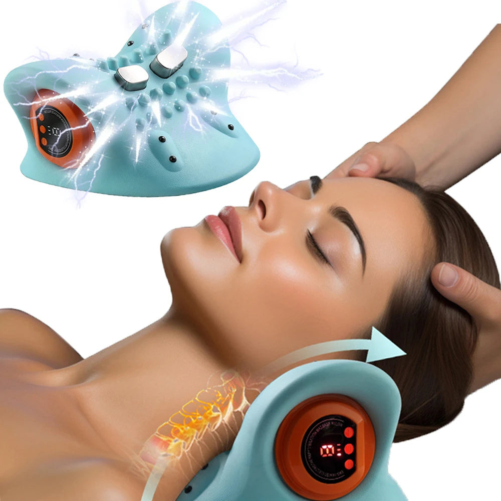 Portable Neck Massager for Cervical Spine Relief and Acupuncture Point Therapy.