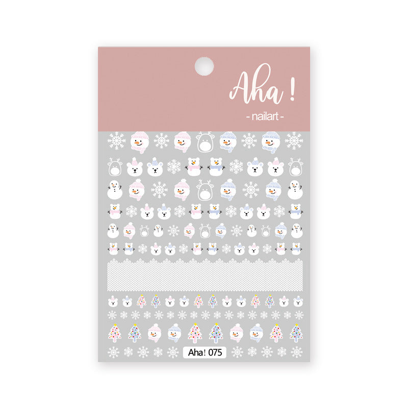 Santa Claus Cartoon Nail Art Stickers.