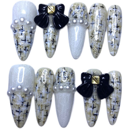 Light Luxury Tweed Nail Patches for a Premium Nail Art Look.