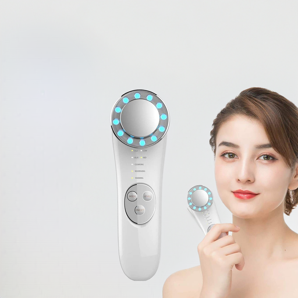 7-in-1 Facial Massager & Skin Care Tool: Galvanic, High-Frequency, Face Lifting, Tightening, and Anti-Aging Machine.